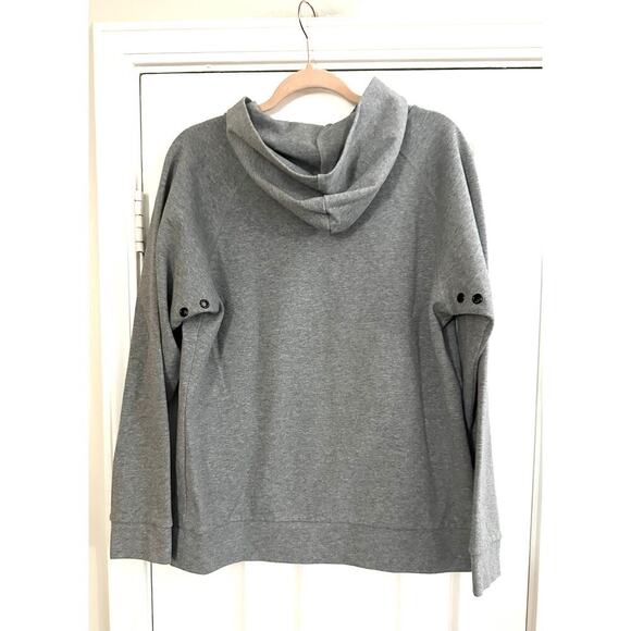 BYLT Gray Grey Front-Pocket Hooded Hoodie Pullover Sweatshirt - Sz Small - Picture 4 of 4